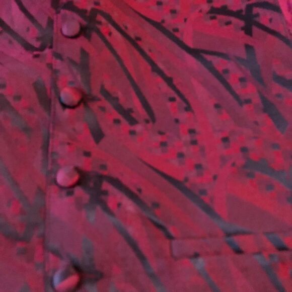 Tux beautiful deep red / maroon vest S/M adjustable at neck and back - Picture 1 of 4